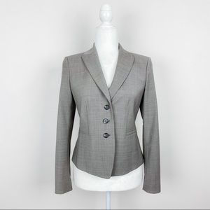 Ann Taylor Gray Size 2 Petite Peplum Back Blazer